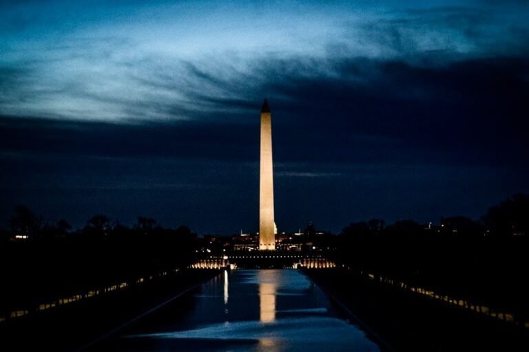 When the World Turns Dark: The Christian Response to Authoritarianism (Washington Monument and Reflecting Pool on a Stormy Dawn)