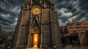 An open door welcoming a stranger, illustrating biblical hospitality